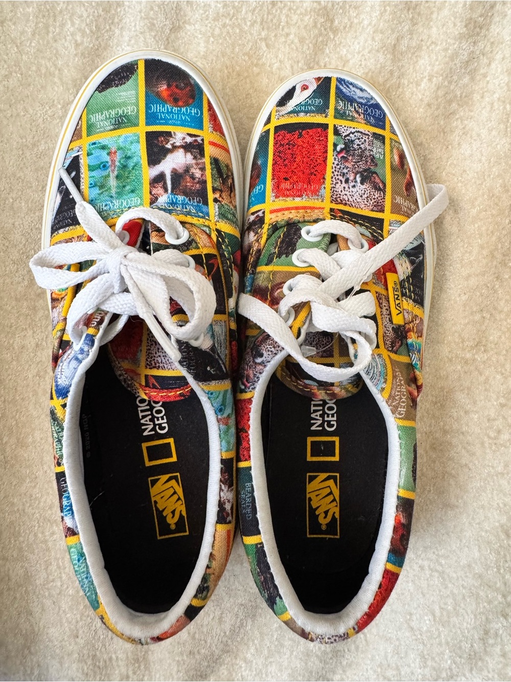 Vans Kids Multi-Color National Geographic Patchwork Canvas Sneakers